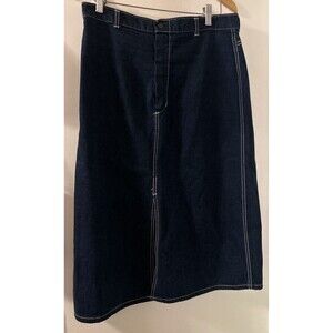 Vintage Time & Time Again Skirt SZ 16 A Line W/front Slit Denim Jean MIDI